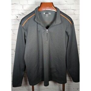 Pebble Beach Performance Mens Pullover Jacket Long Sleeve 1/4 Zip Black Large L